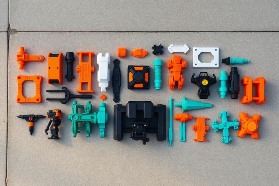 Peças produzidas em impressão 3D